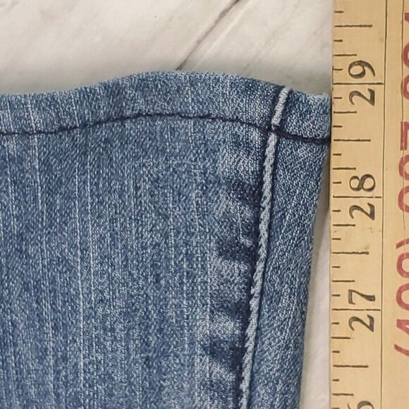 Vintage Y2K Bebe Women's Low Rise Flare Jeans Sz27 Flap Back Pockets Made in USA - Picture 8 of 9